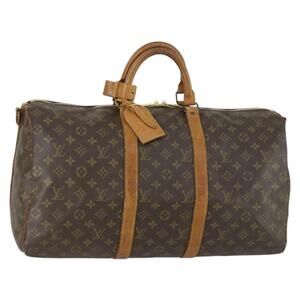 LOUIS VUITTON Monogram Keepall Bandouliere 50 Boston Bag M41416 LV Auth 157866